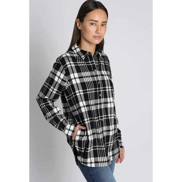 Jachs Girlfriend NY Women's Small Pearl Snap plaid Flannel plaid Shirt pockets - Picture 1 of 6